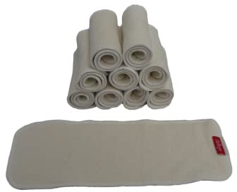 Bellissimo Baby™ Lot de 10 inserts en chanvre 3 couches ☆ Super doux pour couches réutilisables en tissu