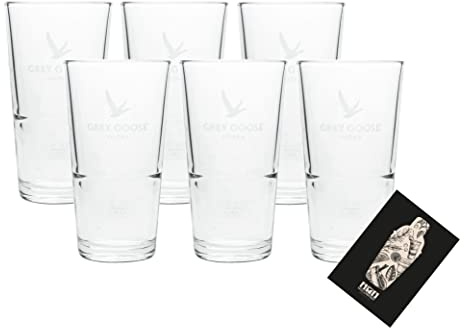 Grey Goose 6er Set Longdrinkglas 6X Glas Gläser 4cl geeicht Eichung