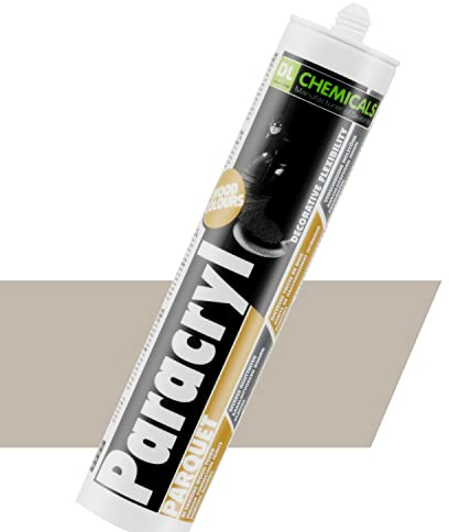 Parkett & Laminat, Holzböden Fugenfüller schleifbar, Holz-Reparatur |elastischer Dichtstoff für Anschluss- und Dehnungsfugen, lösemittel- und silikonfreie Dichtmasse (5, GRAU, 310ml)