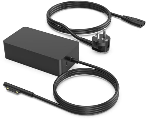 65W Surface Pro Charger Compatible with Microsoft Surface Pro 11 10 9 8 X 7+ 7,Surface Book 3 2,Surface Laptop 5/4/3 Studio,Surface Go Tablet Support Both Surface Book Laptop Charger