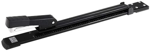 Oficina Grapadora Grapadora De Brazo Largo - Capacidad De 25 Hojas, Profundidad De Garganta De 300 Mm - Cuerpo De Metal Ergonómico, Resistente Y Confiable - Negro Escolares Papelería Engrapadora ( Col