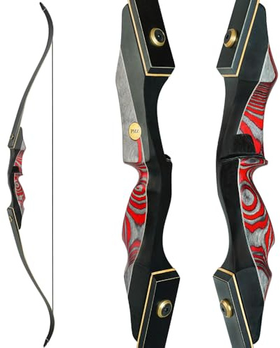 PMZ Recurve Bow and Arrow, Newset Professional Aldults Archery Hunting Bow, 60'' Wooden Takedown Bow, for Youth Beginners to Advanced Outdoor Practice & Hunting, Right Hand, 45 lbs