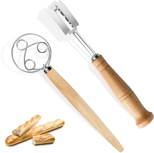 JSUOEO 2 Stück Bäckermesser und Dänischer Schneebesen Set