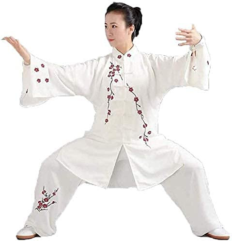 RWRAPS Kampfsport-Anzug für Damen, Kung-Fu-Uniform, Tai-Chi-Anzug, locker, bequem, atmungsaktiv (weiß, S)