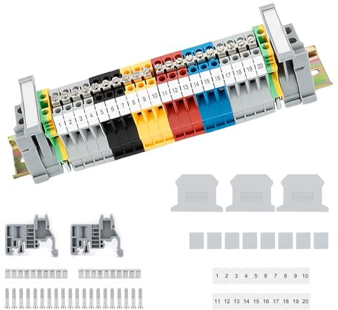 UK-2.5B Kit de Bloques de Terminales de Rieles, Carril Universal en Forma de U, Bornes Conexion Electrica, para Proyectos de Automatización Transformación (1)