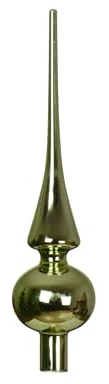 Kaemingk Punta de cristal para árbol de Navidad, 26 cm de alto, diámetro = 6 cm, punta brillante para árbol de Navidad y decoración para árbol de Navidad, té verde