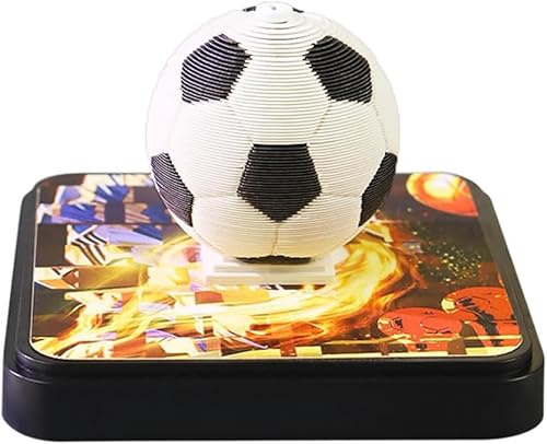 Bloc-notes 3D, calendrier 3D, à déchirer, calendrier 2025, calendrier de table, avec lumière, sculpture en papier, ornement de bureau, motif de football sans lumière