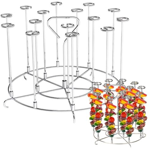 Hintyne Support à brochettes Shawarma en Acier Inoxydable 304 - Support Vertical pour friteuse à air - 20x13 cm - Facile à Nettoyer - Brochettes de Barbecue pour la Maison - Pot à brochettes 8QT