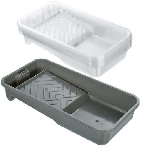 Paint Tray Liner 4 Inch Paint Roller Tray with 20 Pcs Disposable Paint Liners Home Improvement Paint Supplies Plastic Paint Pan for Home Decor Walls Furniture Painting DIY Projects