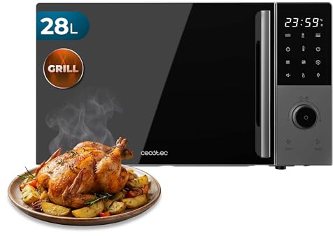 Cecotec Microonde Digitale con Grill 28L Proclean 2800. 900W, Grill 1200W, Convezione 2200W, 8 Programmi, 5 Livelli di Potenza, Piatto 315mm, Timer 60m, Sicurezza Bambini, Tattile