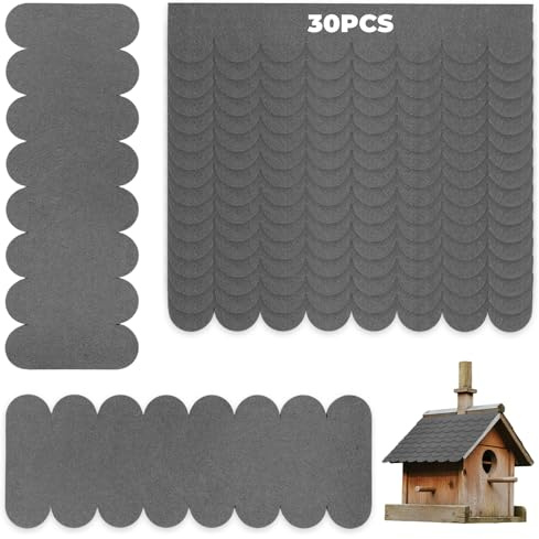 GZXUEHU Autoadesive Tegole per Tetti Uccelli, Mini Tegole per Tetto in Feltro, Legame Solido e Squisita Fattura, per Cassetta di Nidificazione, Coniglieri, Hotel per Insetti (Grigio)