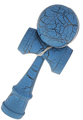 MXRGUMVI Wooden Crack Paint Kendama Toy Skill Ball Kids Sport Party Game Blue & Black, Blue Black