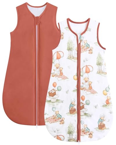 JiAmy Saco de Dormir Bébé Saco Dormir Bebe Invierno 1,5 TOG, Súper Cálido para Unisex Niñas Niños Oso naranja 12-18 Meses