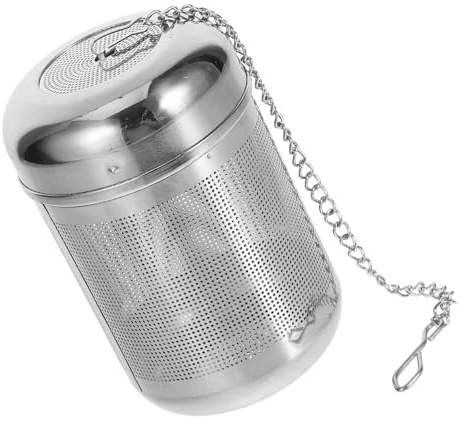 SHINEOFI Filtro de Té Bola Infusora de Acero Inoxidable Grande Cadena y Cierre, Colador Compacto para Especias y Condimentos en Guisos, Sopas y Ollas Calientes, Infusor Reutilizable