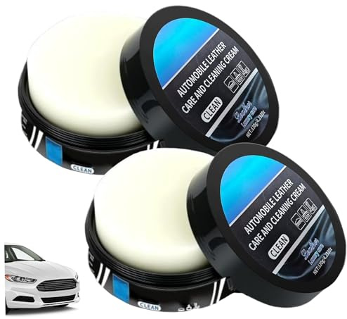 Nettoyant pour cuir pour intérieur de voiture 2 pièces Nettoyant et conditions pour sièges en cuir Sièges de voiture Tableau bord Meubles et plus Restaure la brillance Environ 120 g par bouteill