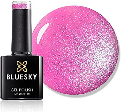 Bluesky Gel Nail Polish, Honeysuckle Sj16, Bubblegum, Dark, Glitter, Pink, Long Lasting, Chip Resistant, 10 ml (Requires Curing Under UV LED Lamp)