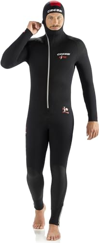 Cressi Diver Man All-in-One - Einteiliger Ultrastretch Neoprenanzug zum Tauchen, Herren 7mm, Schwarz/Rot, XXL