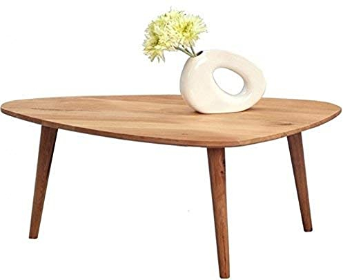 M2 Kollektion 258322 Couchtisch / Nierentisch Elen 1, Echtholz Wildeiche massiv geölt, 90x90 cm, Höhe 36cm