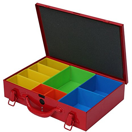 Bad Métal Assortiment Coffret à tri/pour petites pièces avec 9 PVC Système de compartiments, pratique, coffret en métal solide, Haute Qualité, acier de qualité