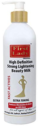 First Lady Premium High Definition Strong Skin Brightening Beauty Milk Body Lotion 500 ml – mit Arganöl, Safran und AHA