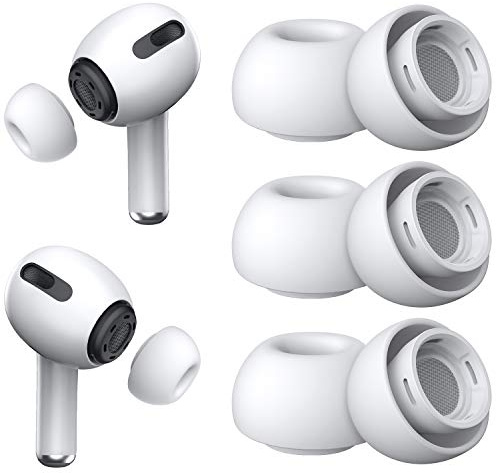 Ersatz-Ohrstöpsel für Airpods Pro und AirPods Pro 2 mit Loch zur Geräuschreduzierung, 3 Paar Silikon-Ohrstöpsel für Airpods Pro mit tragbarer Aufbewahrungsbox und passend für die Ladehülle (Groß)