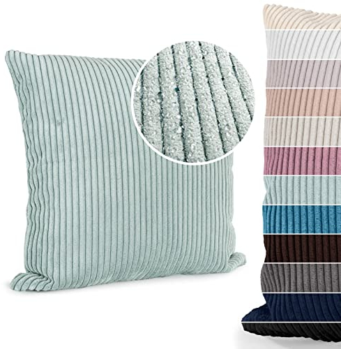 ANRO Kissenbezug Kissenhüllen Kissen Deko-Kissen Zierkissen Zierkissenbezug Kordsamt Helltürkis 40x40cm ohne Füllung
