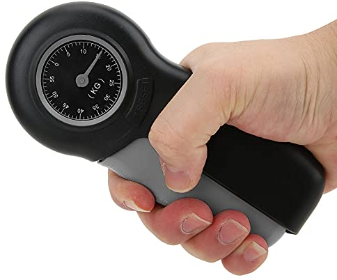 Handkraftmesser, Hand Dynamometer, Kraftmesser Hand, Mechanisches Messgerät Griffstärke, Handgreifer Griffmessgerät für Griffstärke Messgerät(Schwarzgrau)
