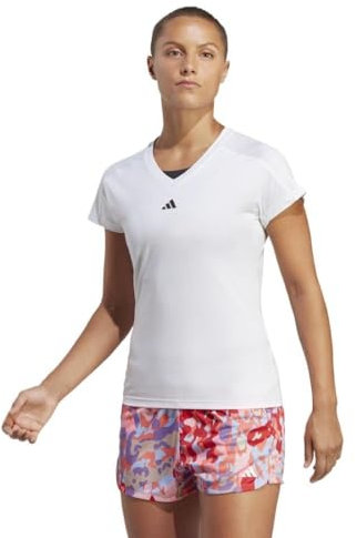 adidas Damen AEROREADY Train Essentials Minimal Branding V-Neck Tee, White, S