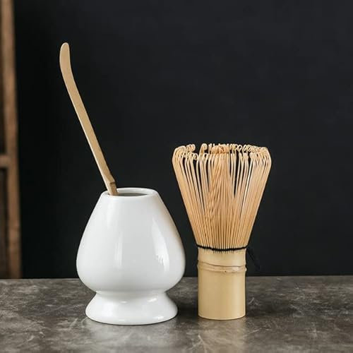 VITAU Set Matcha Frusta Cucchiaino Ciotola in Ceramica Set da tè Tradizionali Strumenti per La Preparazione del tè Accessori Regali di Compleanno