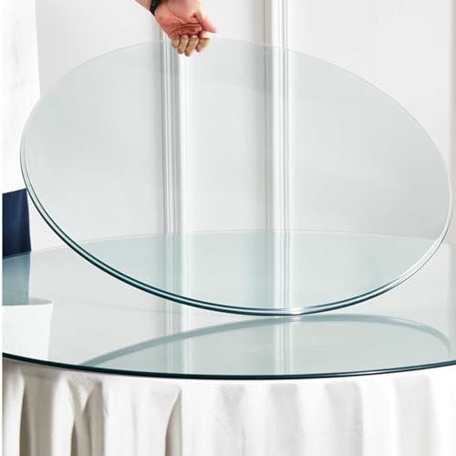 Tischplatte Rund 80 cm Rund Glasscheibe Tischplatte Glasplatte Tisch 8MM (Size : Ø 85cm(34Inch))