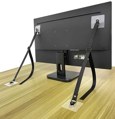 4 Pcs Adjustable TV Safety Straps, No-Drill TV Anchor for Baby Proofing, Prevent Furniture Falling and Anti Tip, TV Straps Safety for Flat Screens, Adhesive Cabinet to Wall Straps