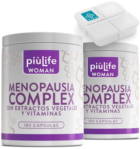 Menopausia Complex PiùLife, 360 Cápsulas, 3 Al Día, Suplemento Con Lupulo, Pasiflora, Salvia, Dioscorea Villosa, Para Sofocos, Hinchazón Abdominal, Menopausia Mejores Productos