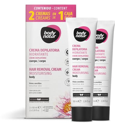 BODY NATUR - Pack 2 Cremas Depilatorias 100ml | Incluye una Espátula de Aplicación Sencilla |Pieles Sensibles | Suavidad y Cuidado | Resultados Duraderos | con Fragancia que Estimulará tus Sentidos