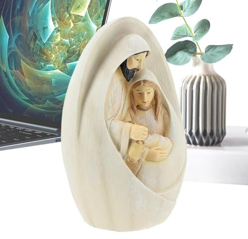 GTFYUDGH Figura de Belén Resina 10x6cm Sagrada Familia Estatua Natividad Navidad