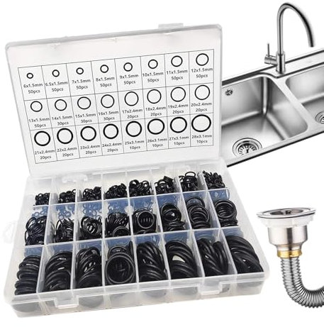 Holdes Juntas tóricas de caucho de nitrilo, juego de juntas tóricas de caucho de nitrilo,Kit de juntas tóricas de 24 tamaños | Surtido de juntas tóricas de recuperación