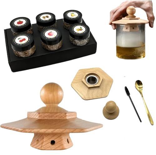 Kit Para Ahumar Cócteles: Virutas De Madera De 6 Sabores, Kit Para Ahumar Whisky, Kit De Infusor Para Ahumar Bebidas a Antigua Usanza, Regalos De Whisky Bourbon De Cumpleaños Para Hombres, Papá,