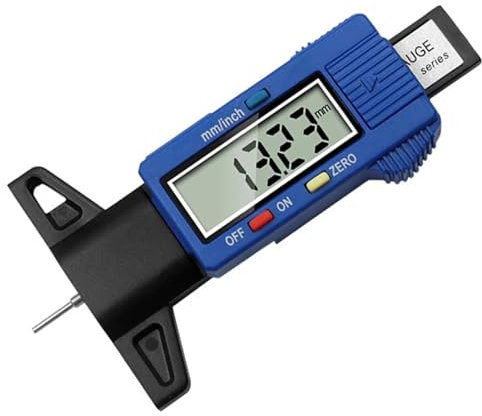 Tyre Tread Depth Gauge - 0-25.4mm/1Inch Portable Tread Depth Checker Tyre Depth Measure with LARGE LCD Display for Cars, Vans, Trucks