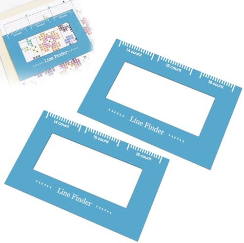 2 Pack Cross Stitch Magnetic Line Finder, Magnetic Sewing Positioning Tool for Embroidery Hobbyists, Knitting Pattern Holder, Sewing Templates Embroidery Aid Ruler with Scale for Beginners & Pros