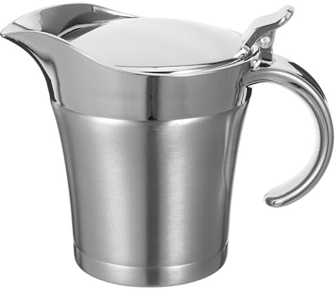 BESPORTBLE Saucière Inox à Double Paroi Verseur Ergonomique Maintien Thermique pour Sauce Steak Restaurants et Usage Domestique