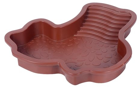 2026 Bac à eau pour tortues, avec rampe, bol d'eau plat pour reptiles, lisse, facile à laver, en plastique, pour tortues, reptiles, 1 pièce, rouge (28,5 x 26,5 x 4,3 cm)