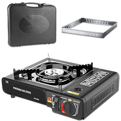 Gas Camping Stove Windproof Portable, Practical Camp Stove with Carry Case for Outdoor BBQ Party Camping Cooking, Gift for Outdoor Enthusiasts