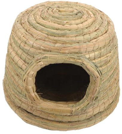 Refugio de casa de Hierba de Conejo, cabaña de de Mascotas Tejida a Mano, Cama Transpirable de césped para Animales pequeños, casa de Descanso para conejitos de Indias, casa de Descanso para