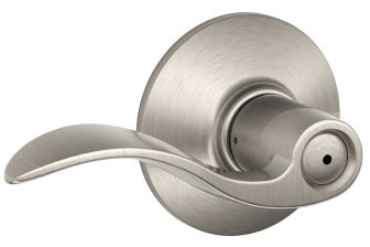Schlage F40 ACC 619 Accent Door Lever, Bed & Bath Privacy Lock, Satin Nickel