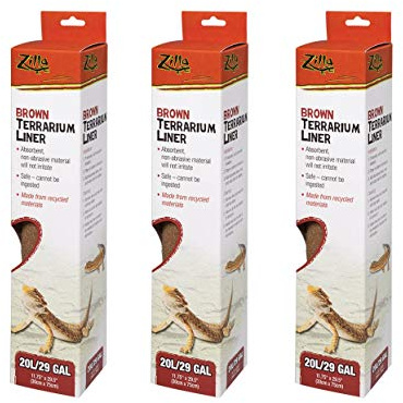 Zilla Brown Terrarium Liner 20/29 Gallons, Pack of 3