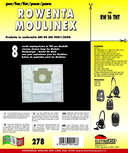 RW 16 TNT - 8 SACCHETTI TNT PER ROWENTA