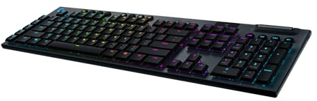 Logitech G915 LIGHTSPEED kabellose mechanische Gaming-Tastatur, Taktiler GL-Tasten-Switch mit flachem Profil, Skandinavisches Layout - Carbon