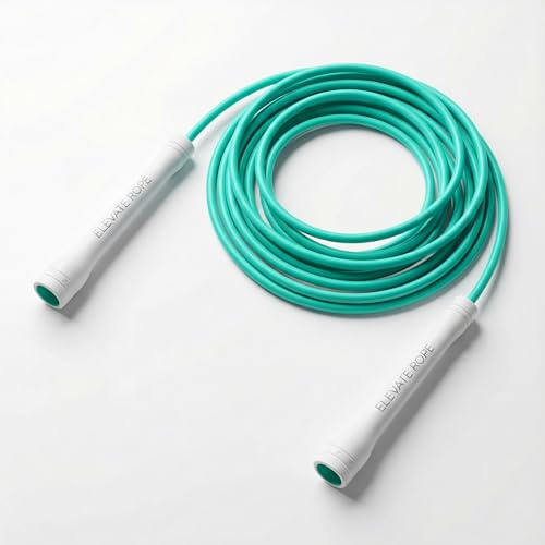 Upphöjt rep hopprep – 3 m justerbart, 5 mm PVC med nylonkärna (turkos)