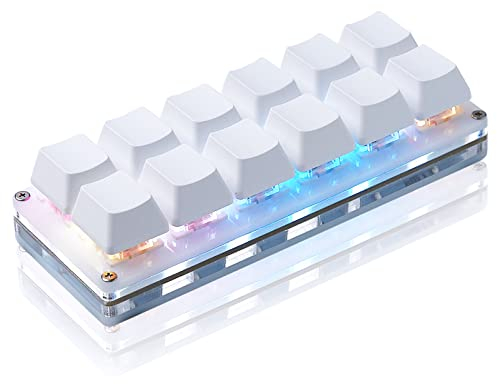 BTXETUEL Newhui Mechanische Gaming-Tastatur mit 12 Tasten, Einhand-Tastatur, USB-C, kabelgebunden, OSU-Tastatur, programmierbare und Hot-Swapp-Tastatur.