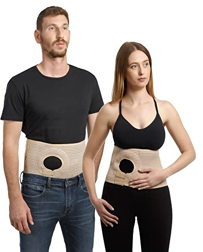 Movibrace Bauchmuskelgürtel zur postoperativen Versorgung nach Kolostomie oder Ileostomiechirurgie Unisex Bauch (XX-Large, Beige)