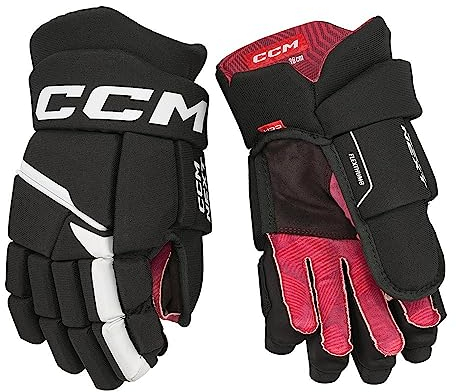 CCM Next Eishockey Handschuhe Junior (Schwarz/Weiß, Größe: 12)